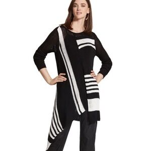 Chico’s Asymmetrical Stripes Sweater